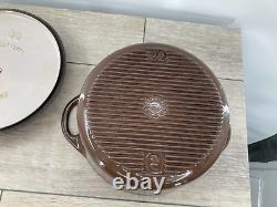 Cousances 22 Brown Cast Iron Enamel Dutch Oven Lid Pan Cookware France Handles
