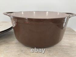 Cousances 22 Brown Cast Iron Enamel Dutch Oven Lid Pan Cookware France Handles