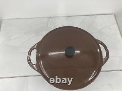 Cousances 22 Brown Cast Iron Enamel Dutch Oven Lid Pan Cookware France Handles