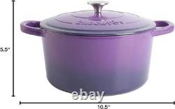 Crock-Pot Artisan 2 Pc 7 Quart Enameled Cast Iron Dutch Oven with Lid Lavender
