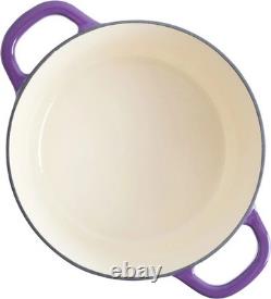 Crock-Pot Artisan 2 Pc 7 Quart Enameled Cast Iron Dutch Oven with Lid Lavender