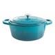 Crock Pot Artisan 7 Quart Enameled Cast Iron Oval Dutch Oven In Teal Ombre