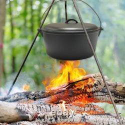 Cuisiland 9 Quart Cast Iron Dutch Oven Dome Lid Bail Handle Pre-Seasoned