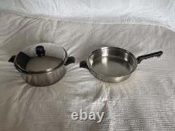 Cutco 6 Qt Stockpot Dutch Oven & Skillet with Lid 5-Ply Stainless Aluminum Core