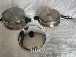 Cutco 6 Qt Stockpot Dutch Oven & Skillet with Lid 5-Ply Stainless Aluminum Core