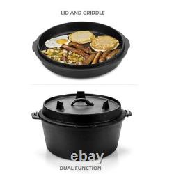 DARTMOOR 9 Quart Pre-Seasoned Cast Iron Dutch Oven with Lid and Lid Lifter Tool