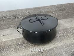 Dansk Black Kobenstyle Enamel Dutch Oven 12 Diameter Lidded Pot France 8qt