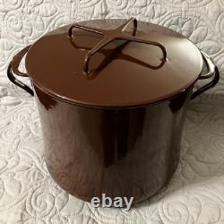 Dansk IHQ Designs France Enamel Cast Iron Dutch Oven Stock Pot Brown Lid 8 Qt