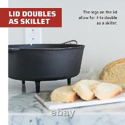 Deluxe 14 Dutch Oven Cast Iron Dutch Oven with Lid & Lid Lifter for Indoor & O