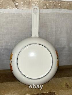 Descoware Autumn Leaves Dutch Oven Enamel Cast Iron Tea Pot 2 Skillets +3 Lids