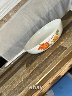 Descoware Autumn Leaves Dutch Oven Enamel Cast Iron Tea Pot 2 Skillets +3 Lids