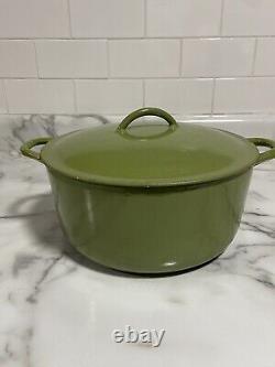 Descoware Green Enamel Cast Iron Sauce Pot Dutch Oven &Lid Belgium 4Quart