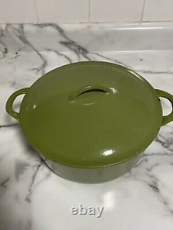 Descoware Green Enamel Cast Iron Sauce Pot Dutch Oven &Lid Belgium 4Quart