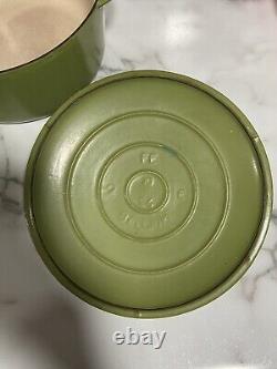 Descoware Green Enamel Cast Iron Sauce Pot Dutch Oven &Lid Belgium 4Quart