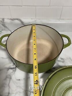 Descoware Green Enamel Cast Iron Sauce Pot Dutch Oven &Lid Belgium 4Quart