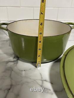 Descoware Green Enamel Cast Iron Sauce Pot Dutch Oven &Lid Belgium 4Quart