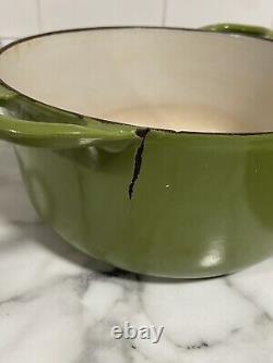 Descoware Green Enamel Cast Iron Sauce Pot Dutch Oven &Lid Belgium 4Quart