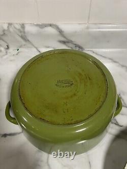 Descoware Green Enamel Cast Iron Sauce Pot Dutch Oven &Lid Belgium 4Quart