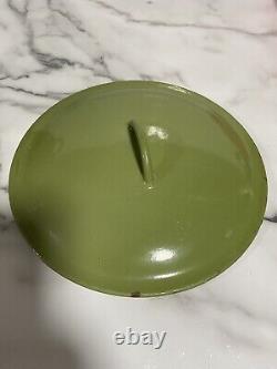 Descoware Green Enamel Cast Iron Sauce Pot Dutch Oven &Lid Belgium 4Quart