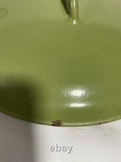 Descoware Green Enamel Cast Iron Sauce Pot Dutch Oven &Lid Belgium 4Quart