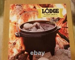 Discontinued Lodge #6 Cast Iron Camp Dutch Oven 1 Quart 3 Leg Kettle + Lid box