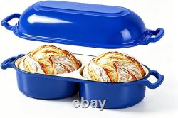 Double Dutch Oven for Sourdough Bread Baking, Enameled Cast Iron Bread Pot with