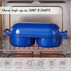 Double Dutch Oven for Sourdough Bread Baking, Enameled Cast Iron Bread Pot with