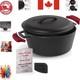 Durable 7-quart Cast Iron Dutch Oven & Braiser Lid Perfect For Bbq & Camping
