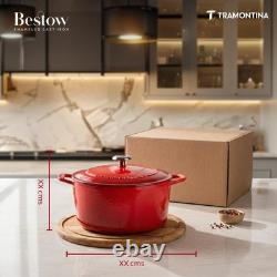Dutch Oven 5.5 Qt Round Enameled Cast Iron Pot Lid Tramontina Bestow