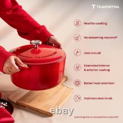 Dutch Oven 5.5 Qt Round Enameled Cast Iron Pot Lid Tramontina Bestow