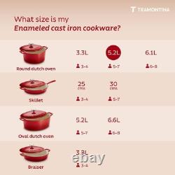 Dutch Oven 5.5 Qt Round Enameled Cast Iron Pot Lid Tramontina Bestow