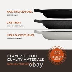 Dutch Oven 6 Quart 10 Inch Enameled Cast Iron Bread Baking White Krustic Round