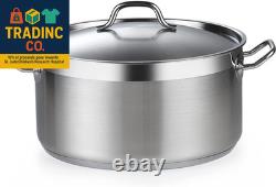 Dutch Oven Casserole with Lid, 9 Quart Professional Stainless Steel Stockpots, S