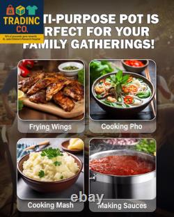 Dutch Oven Casserole with Lid, 9 Quart Professional Stainless Steel Stockpots, S