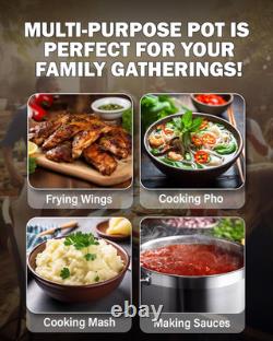 Dutch Oven Casserole with Lid, 9 Quart Professional Stainless Steel Stockpots, S