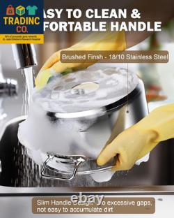 Dutch Oven Casserole with Lid, 9 Quart Professional Stainless Steel Stockpots, S