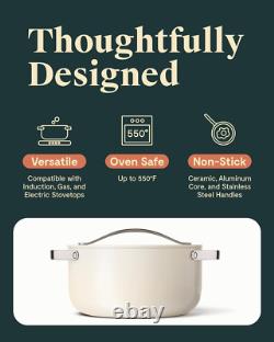 Dutch Oven Pot with Lid (6.5 Qt, 10.5) Non-Stick Ceramic Coating Free from