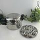Dutch Oven Stock Pot W Dome Lid Egg Poacher Lifetime T-304 Stainless Steel 7qt