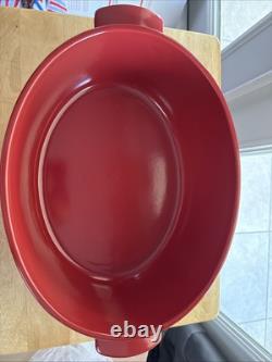 Emile Henry Ceramic Oval Dutch Oven Burgundy 6.3 Qt