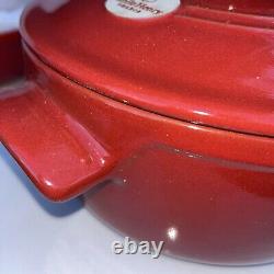 Emile Henry Flame Round Stewpot Dutch Oven 4.2 Quart Burgundy OPEN BOX