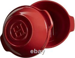Emile Henry Made in France Bread Pot Round Ceramic Baking Dutch Oven withLid, NEW