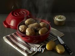 Emile Henry Made in France Bread Pot Round Ceramic Baking Dutch Oven withLid, NEW
