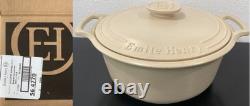 Emile Henry Sublime Ceramic 7.5 Quart Dutch Oven Creme Round Casserole 13 Diam