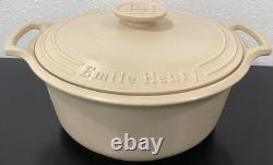 Emile Henry Sublime Ceramic 7.5 Quart Dutch Oven Creme Round Casserole 13 Diam