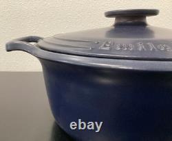 Emile Henry Sublime Lid Small Chip Ceramic 6 Quart Indigo Dutch Oven 12.25