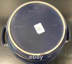 Emile Henry Sublime Lid Small Chip Ceramic 6 Quart Indigo Dutch Oven 12.25