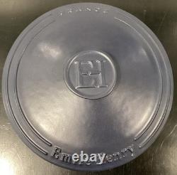 Emile Henry Sublime Lid Small Chip Ceramic 6 Quart Indigo Dutch Oven 12.25