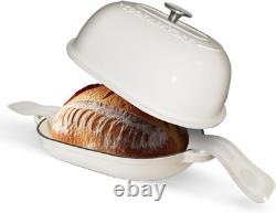 Enameled 6QT Cast Iron Dutch Oven with Lid & Silicone Mat for Perfect Bread