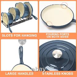 Enameled Cast Iron Cookware Set Dutch Oven Stove Pots, Skillet, Pans, Lids
