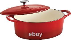 Enameled Cast Iron Covered Dutch Oven 7-Quart Gradated Red, 80131/052DS